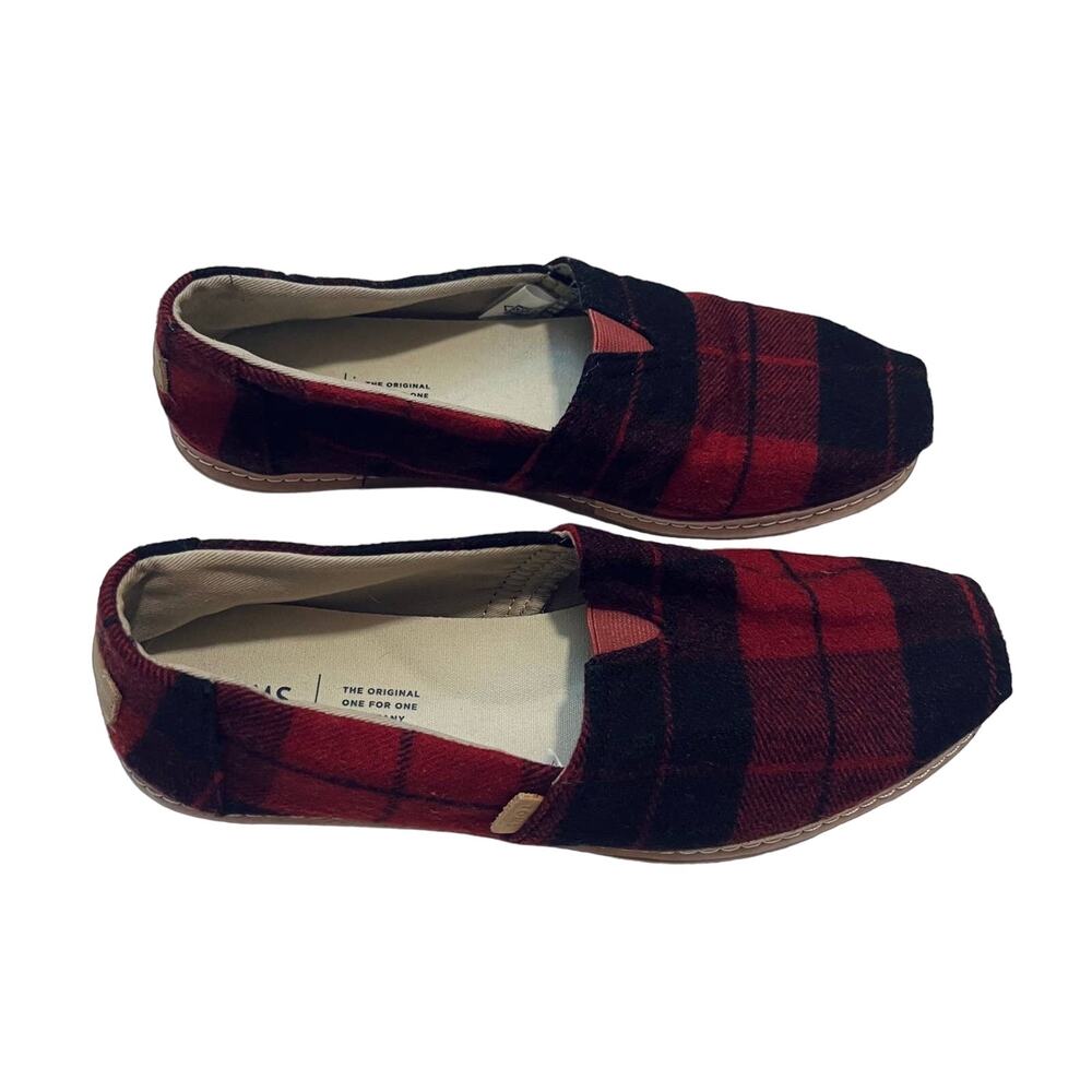 TOMS plaid slip ons